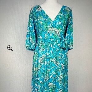 Lilly Pulitzer Women's Brantley V-neck Midi Wrap Dress Size XL